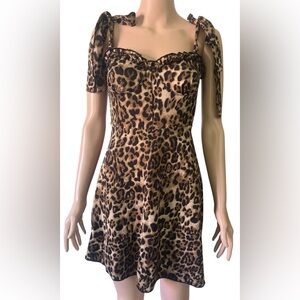 SHEIN Brown Leopard Print Mini Dress